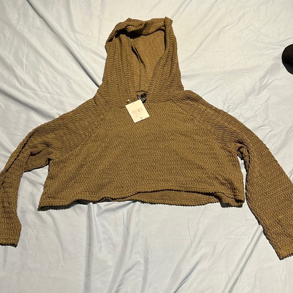 Forever 21 cropped knitted hoodie.